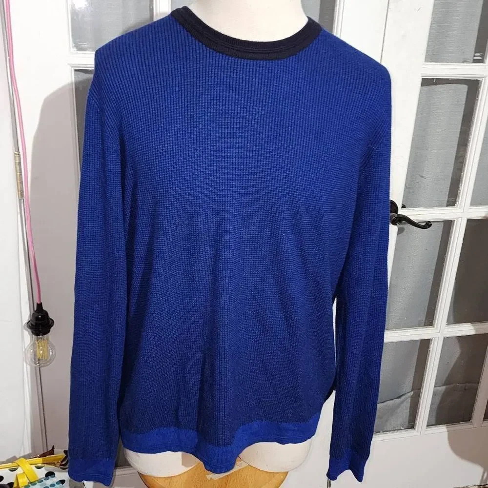 Ted Baker London‎ Mens Blue Cashmere Blend Thermal Sweater 7 3XL
